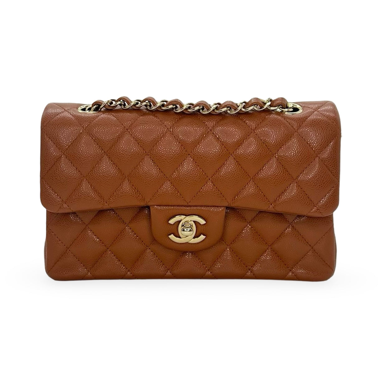 CHANEL: Quilted Caviar Small Classic Double Flap