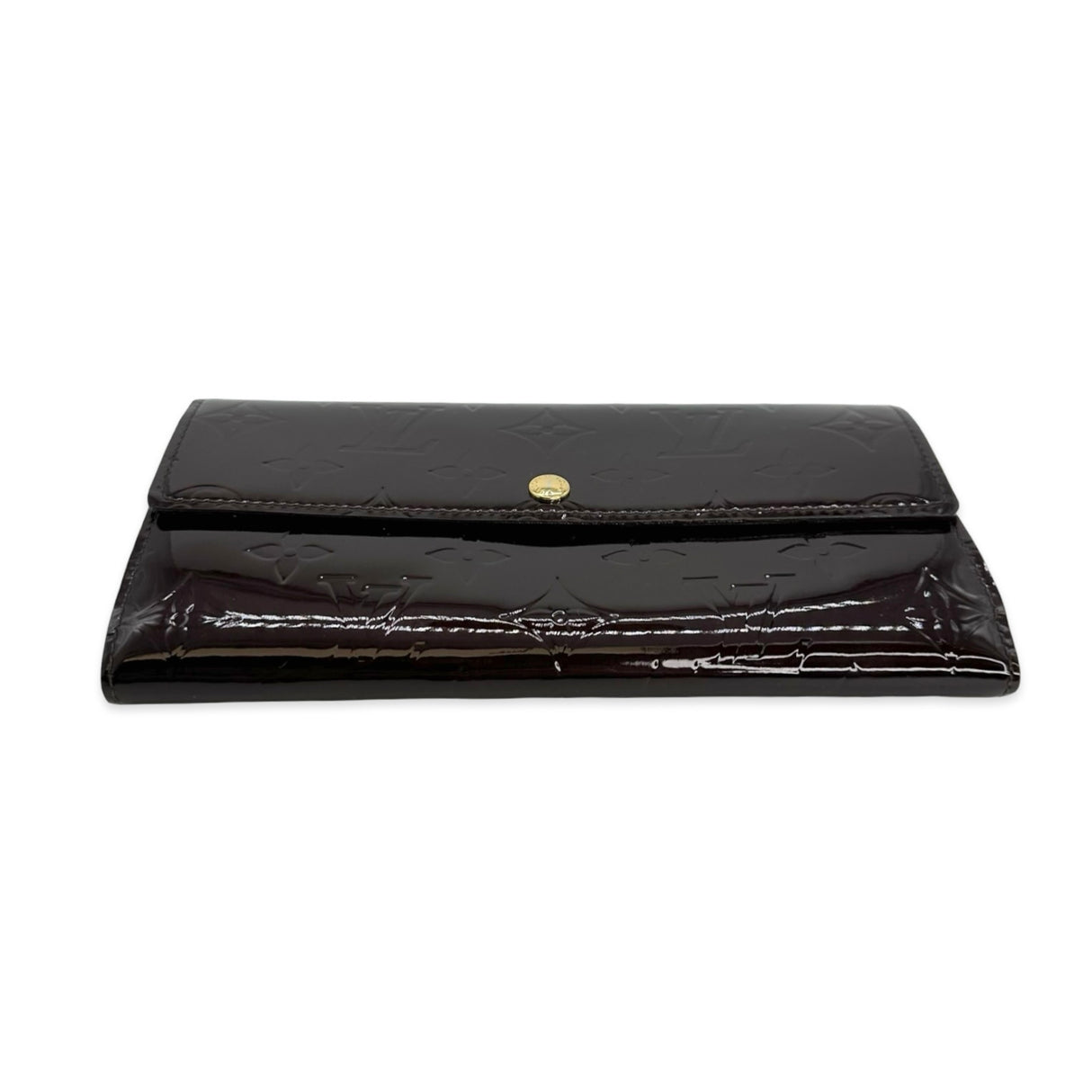 LOUIS VUITTON: Monogram Vernis Sarah Wallet