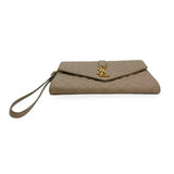 SAINT LAURENT: Grain de Poudre Triquilt Envelope Clutch