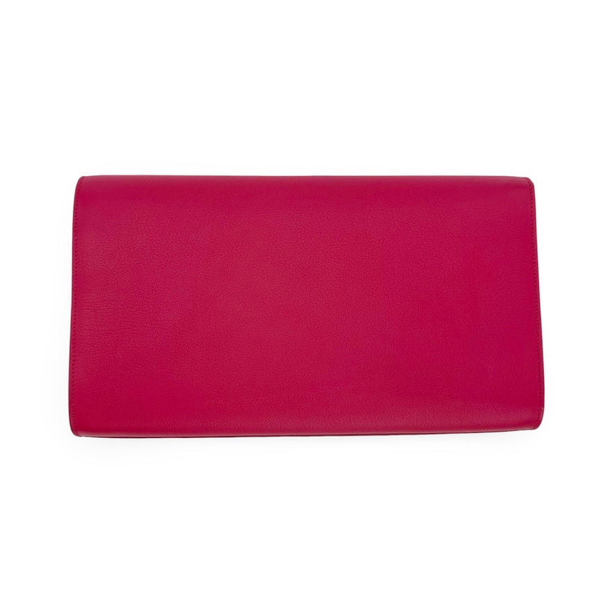 SAINT LAURENT: Leather Large Belle de Jour Clutch
