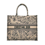 CHRISTIAN DIOR: Embroidered Plan de Paris Large Book Tote