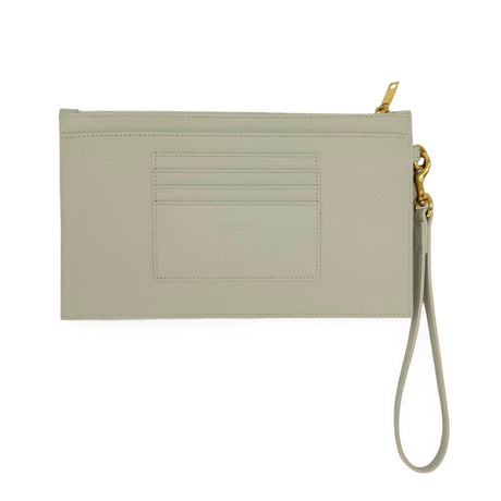 SAINT LAURENT: Quilted Grain de Poudre Large Cassandre Wristlet
