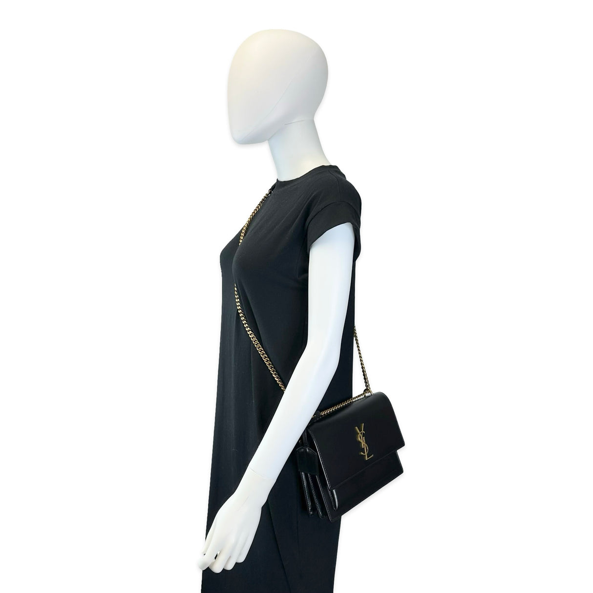SAINT LAURENT: Calfskin Medium Sunset Chain Bag