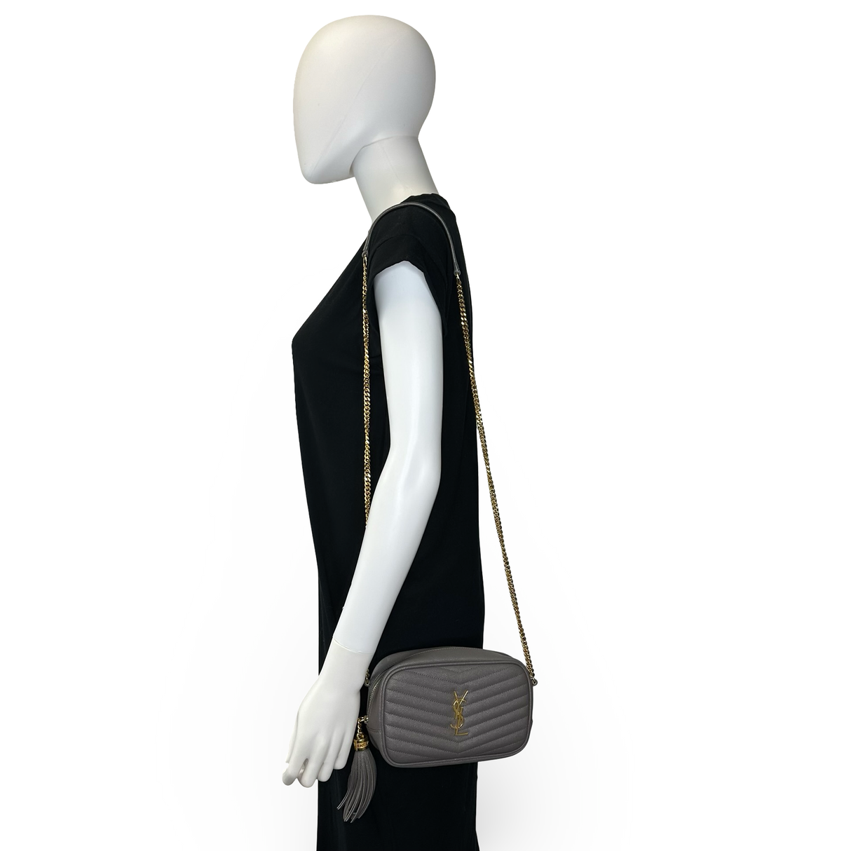 SAINT LAURENT: Grain de Poudre Mini Lou Camera Bag