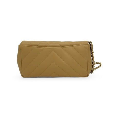 CHANEL: Quilted Chevron Lambskin Chain Wristlet