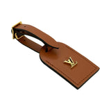Brown Leather LV Luggage Tag