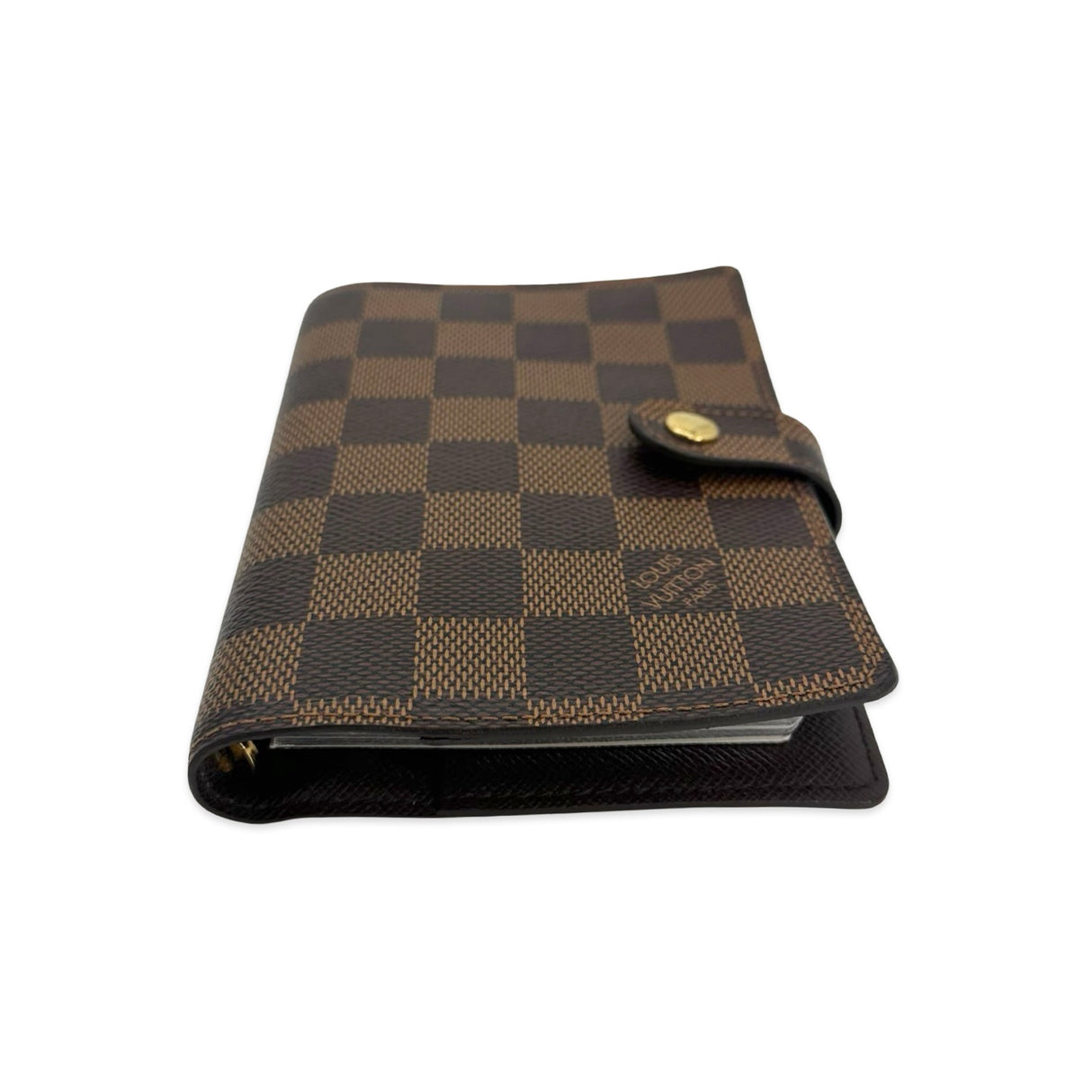 LOUIS VUITTON: Damier Ebene Small Ring Agenda Cover