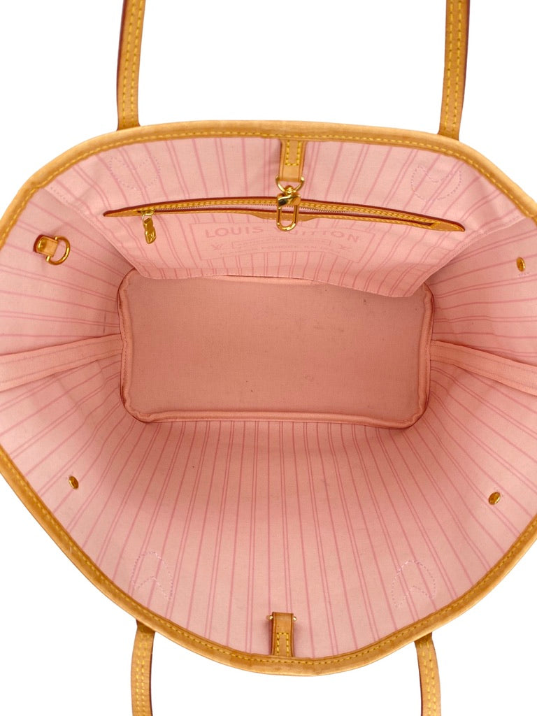 Louis Vuitton Neverfull MM Damier Azur Rose Ballerine Review +