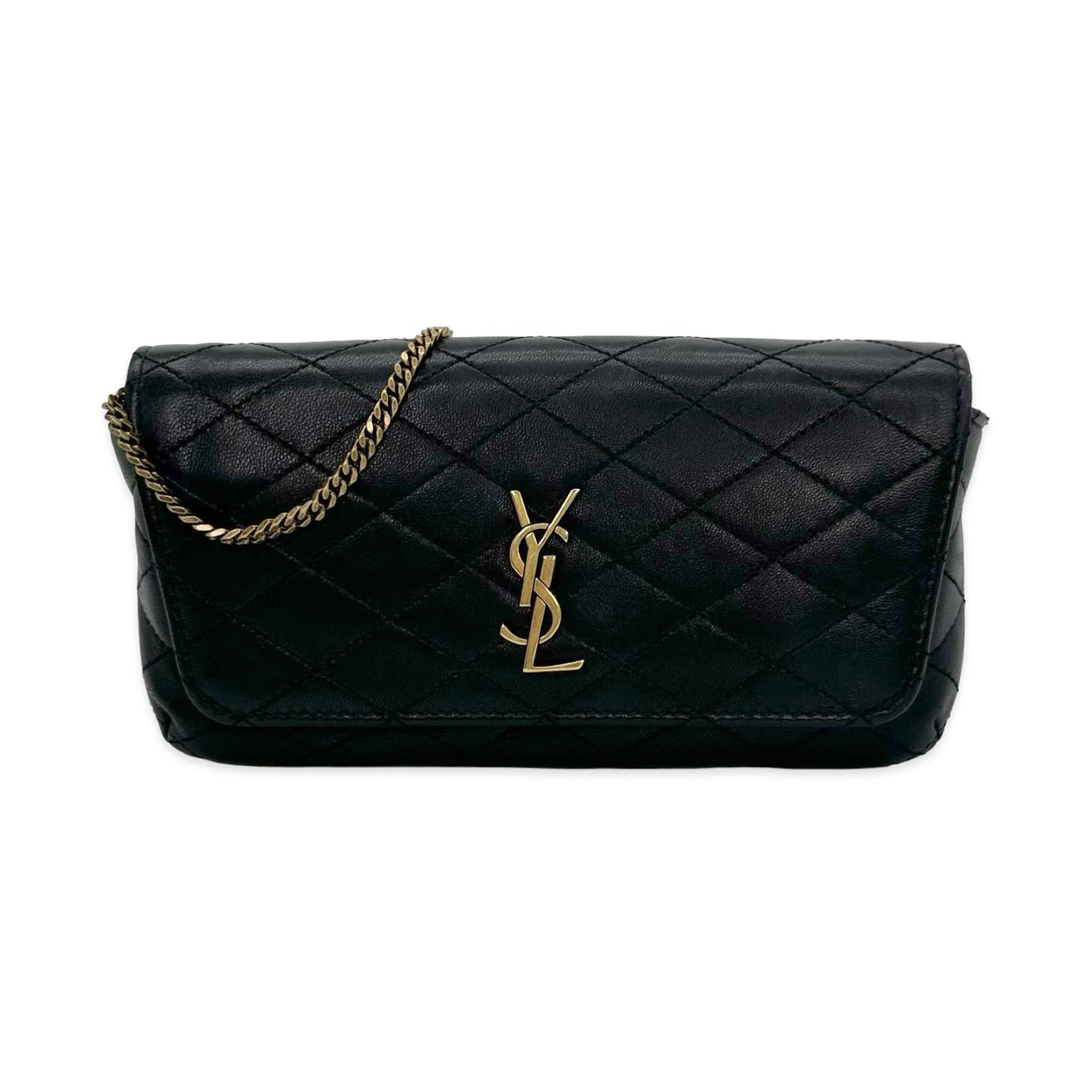 Saint Laurent Quilted Lambskin Gaby Phone Holder