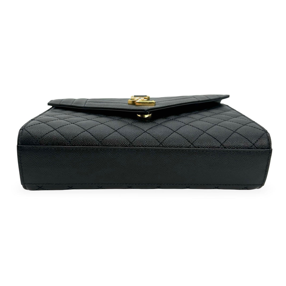 SAINT LAURENT: Grain de Poudre Triquilt Medium Envelope Chain Bag