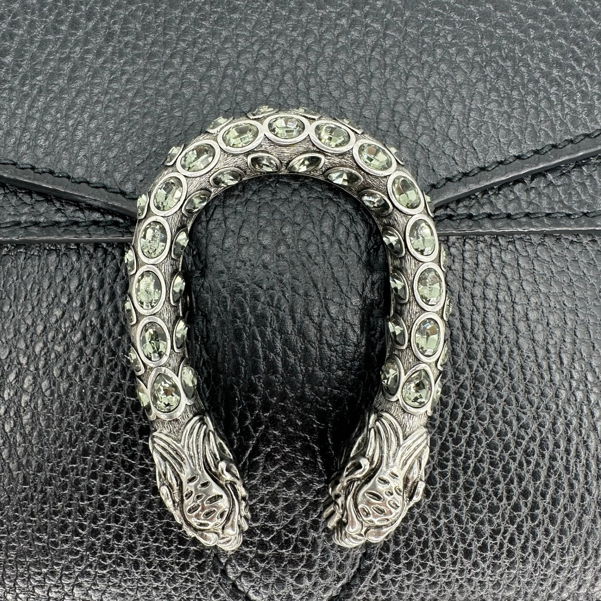 GUCCI: Leather Small Crystal Chain Shoulder Bag