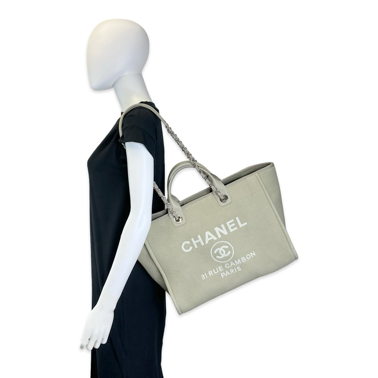 Tweed Canvas Large Deauville Tote