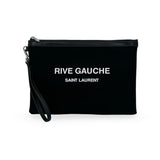 SAINT LAURENT: Canvas Rive Gauche Wristlet