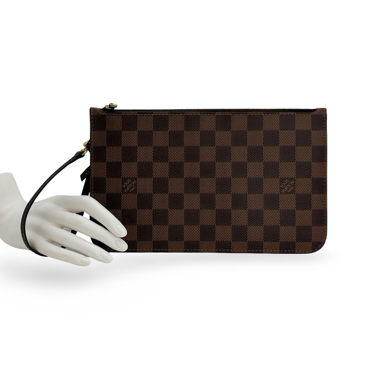 LOUIS VUITTON: Damier Ebene Neverfull Pochette