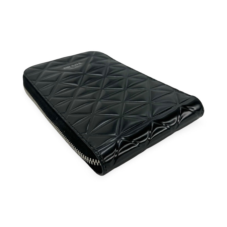 PRADA: Embossed Leather Symbole Phone Holder Crossbody