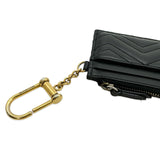 GUCCI: Quilted Leather Keychain Card Holder