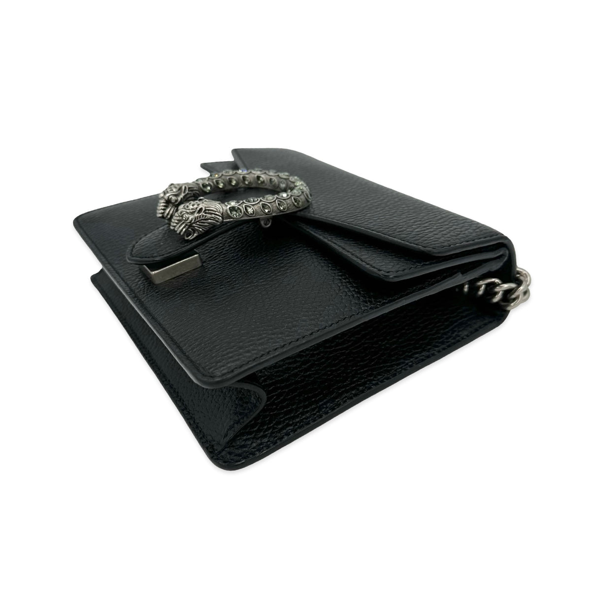 GUCCI: Leather Small Crystal Chain Shoulder Bag