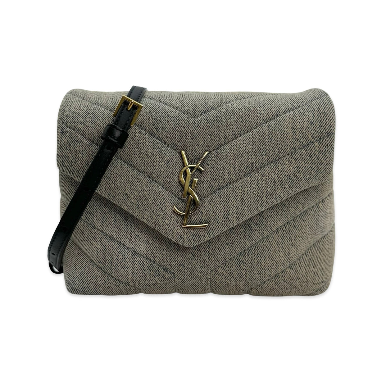 SAINT LAURENT: Quilted Denim Toy Lou