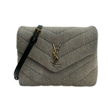 SAINT LAURENT: Quilted Denim Toy Lou