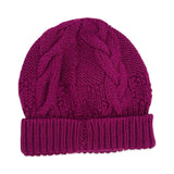 Wool Cable Knit Button Beanie Hat