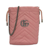 GUCCI: Quilted Leather GG Marmont Mini Bucket Bag