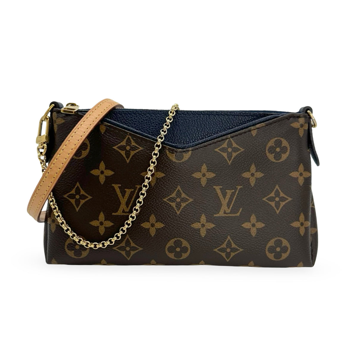 LOUIS VUITTON: Monogram Pallas Clutch