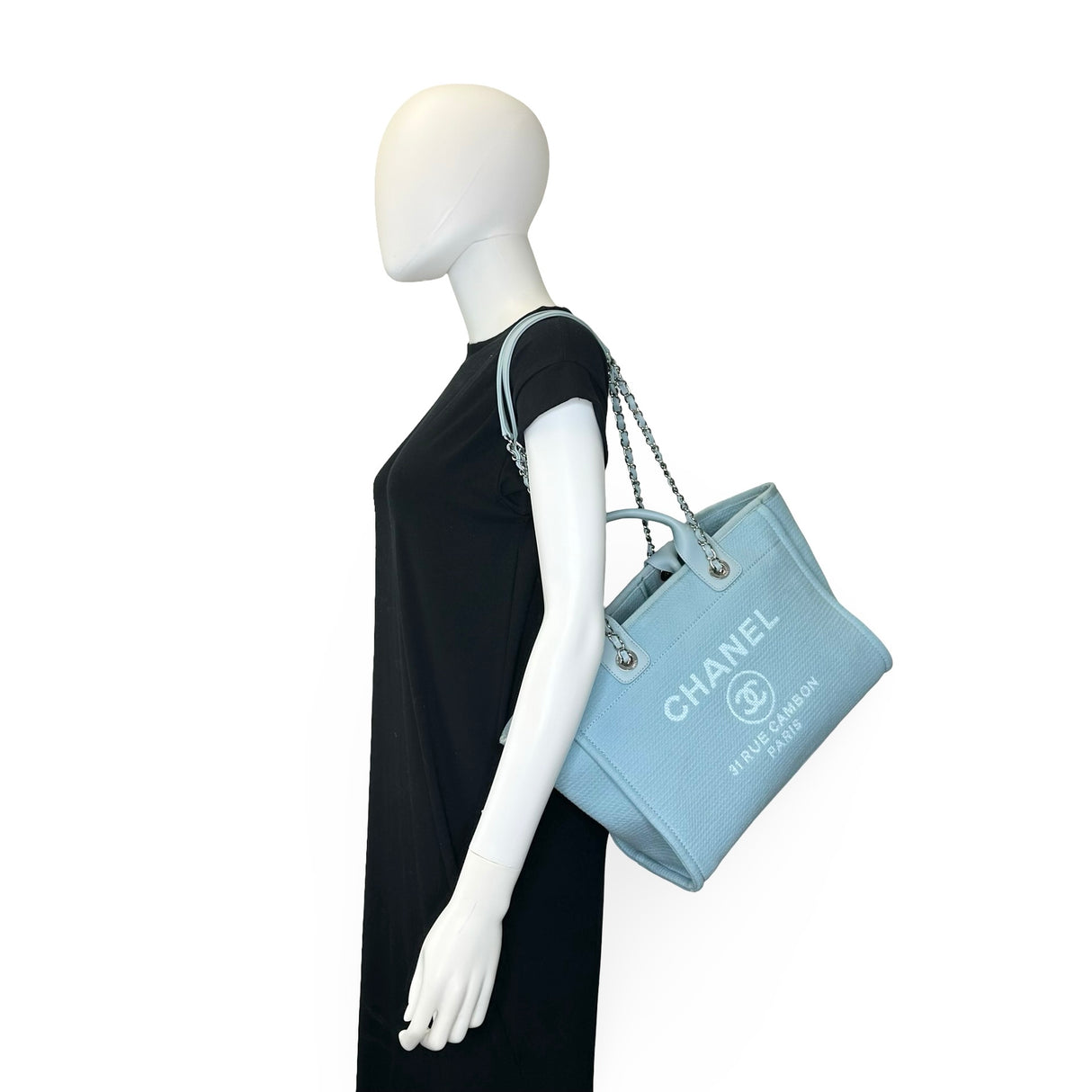 CHANEL: Tweed Canvas Small Deauville Tote