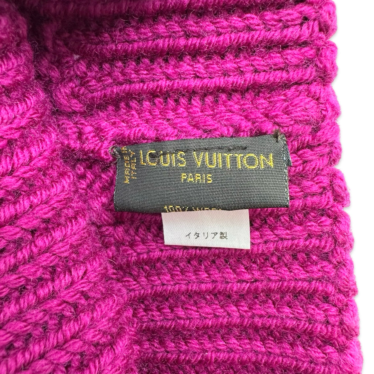 Wool Cable Knit Button Beanie Hat