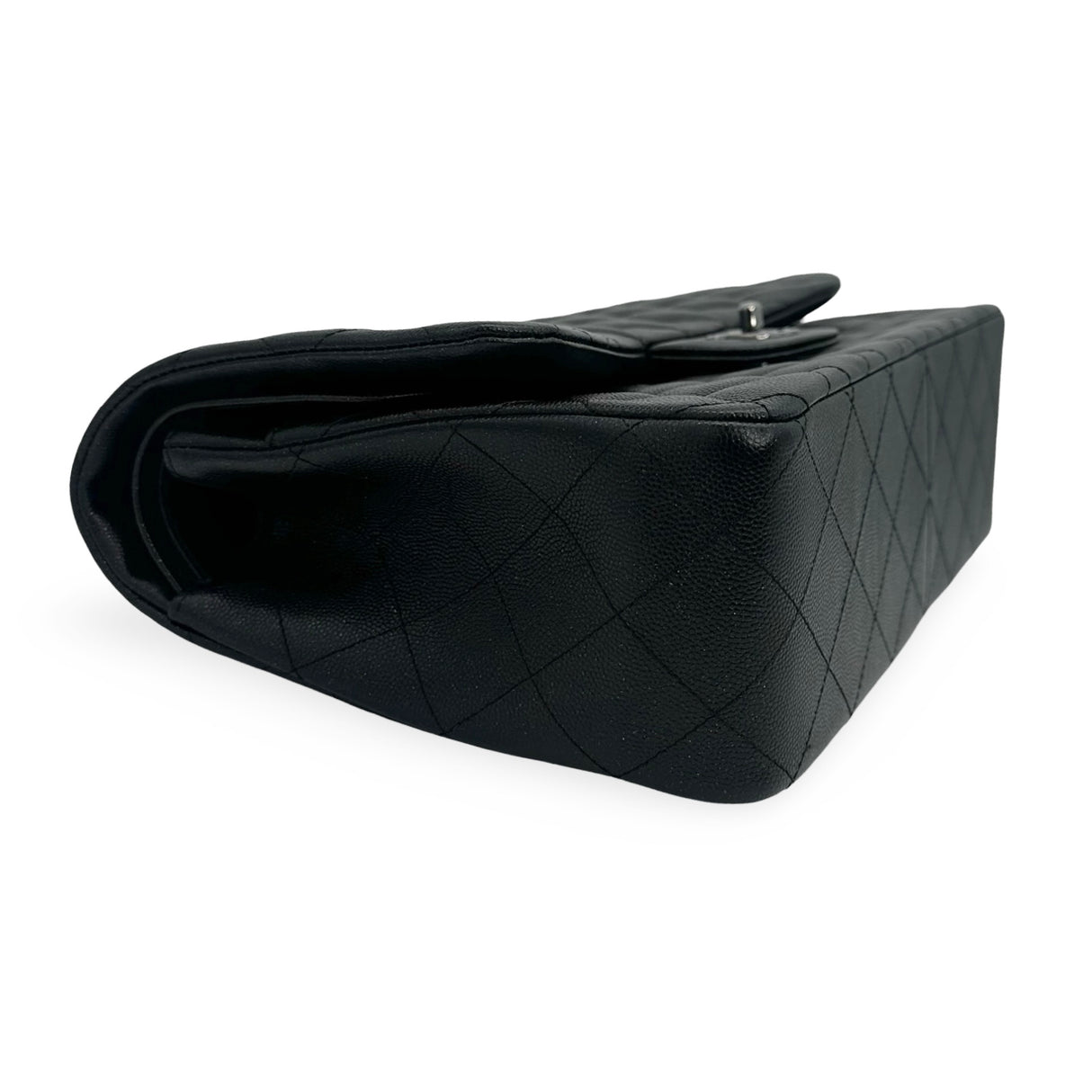 CHANEL: Iridescent Quilted Caviar Jumbo Classic Double Flap