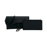CHRISTIAN DIOR: Ultramatte Long Saddle Wallet with Chain
