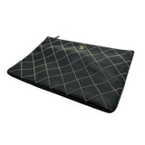 CHANEL: Quilted Studded Calfskin Large O Case Zip Pouch