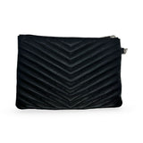 SAINT LAURENT: Quilted Leather Lou Small Pouch Wristlet