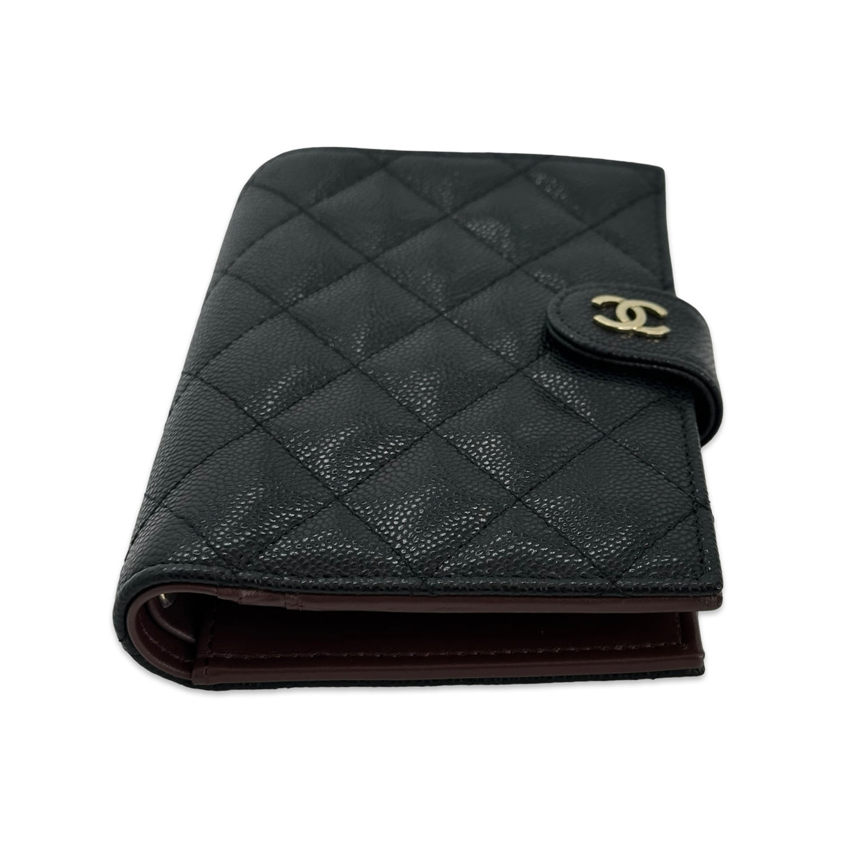 CHANEL: Quilted Caviar Classic Passport Holder Wallet