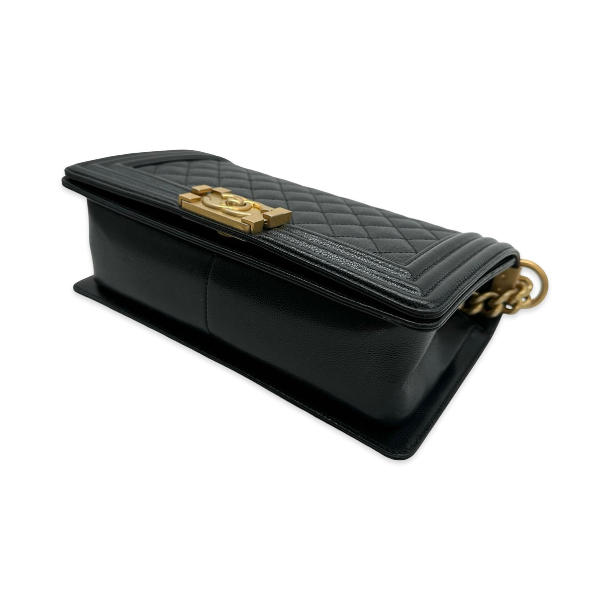 Quilted Caviar Old Medium Boy Bag