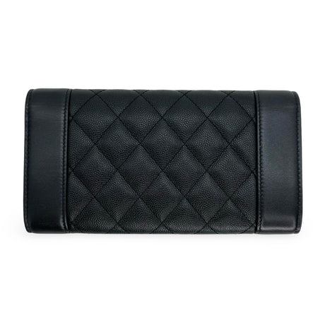 CHANEL: Quilted Caviar Mademoiselle Flap Wallet