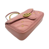 GUCCI: Quilted Leather Torchon Studded GG Marmont Medium Flap Chain Bag