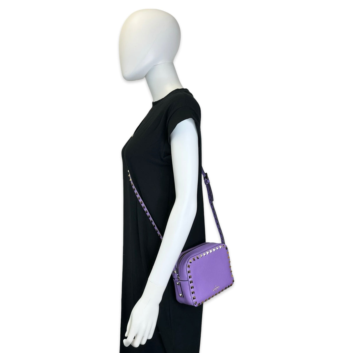 Calfskin Rockstud Camera Crossbody