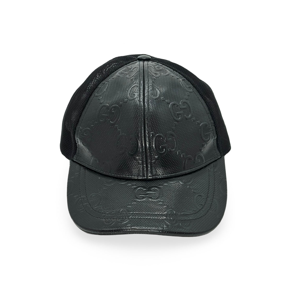 GUCCI: GG Embossed Leather Baseball Cap