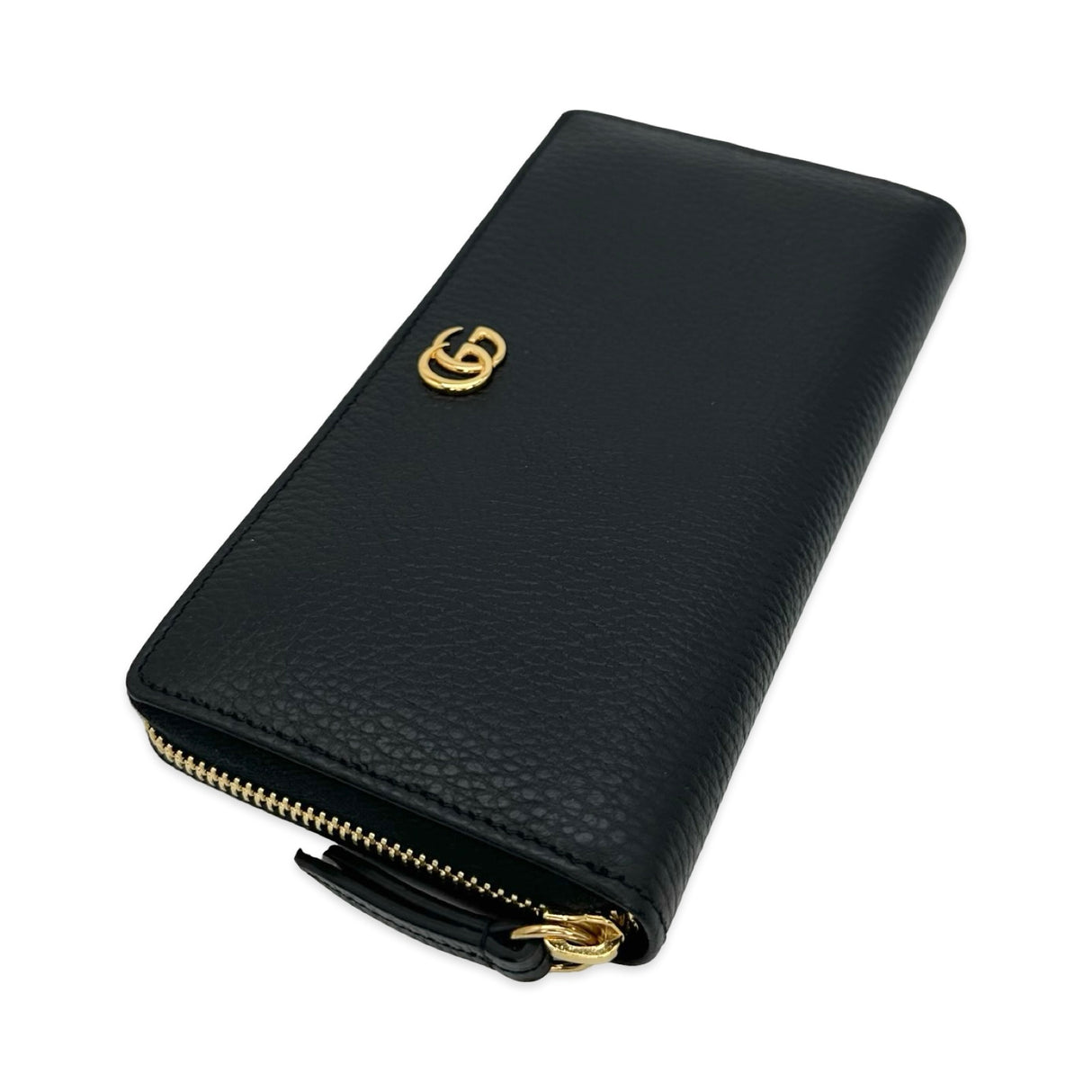 Grained Calfskin GG Marmont Zip Around Wallet
