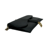 CHRISTIAN DIOR: Calfskin Long Saddle Wallet with Chain