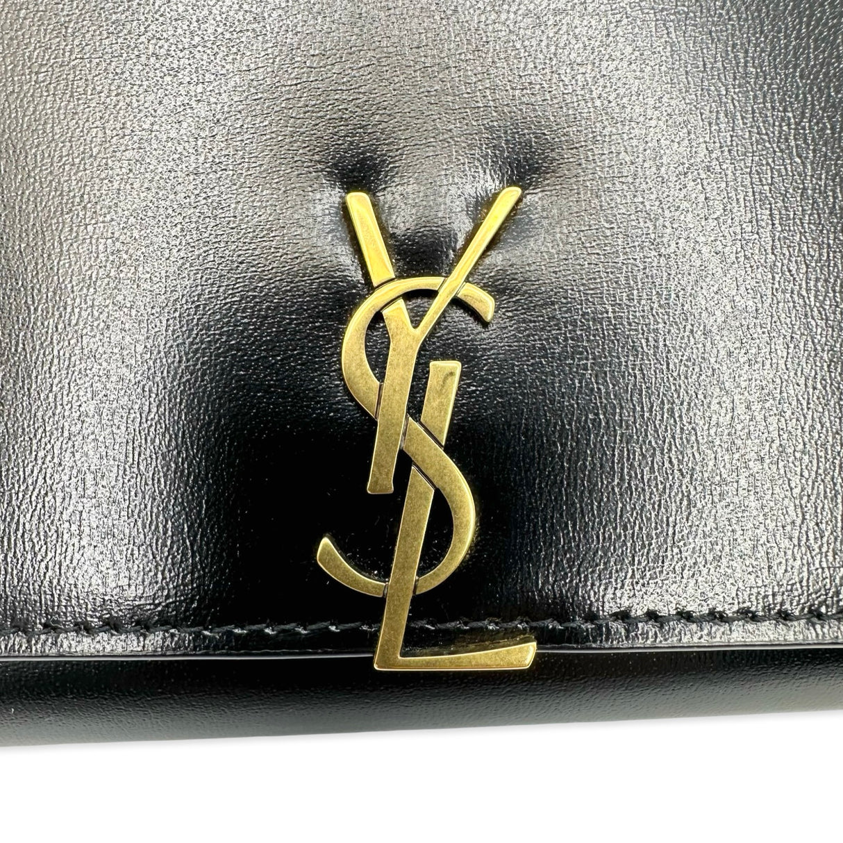 SAINT LAURENT: Leather Monogram Chain Wallet