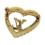 Crystal LV Heart Brooch