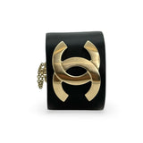 CHANEL: CC Leather Wide Cuff