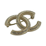 Crystal Chain CC Brooch