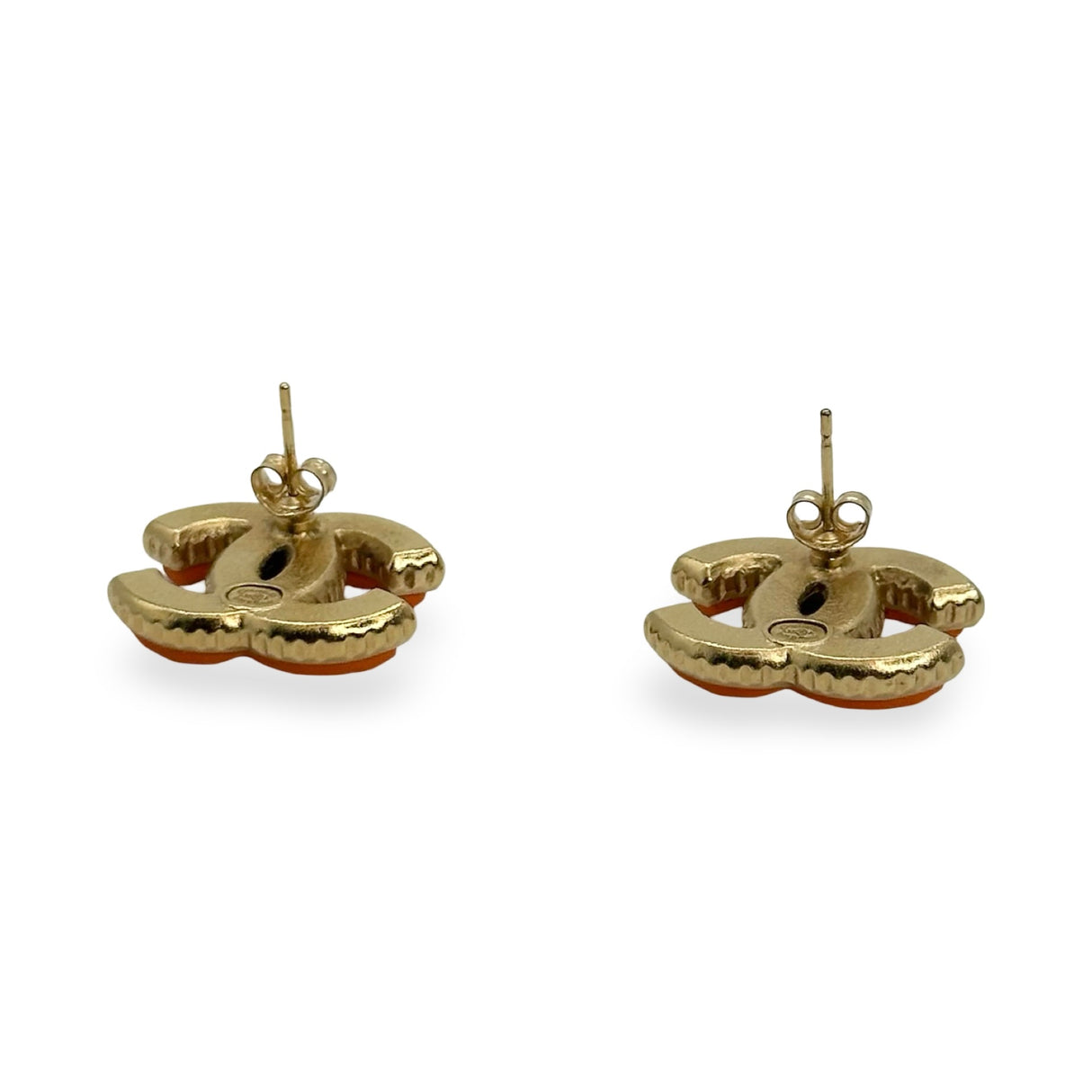 CHANEL: CC Enamel Post Earrings