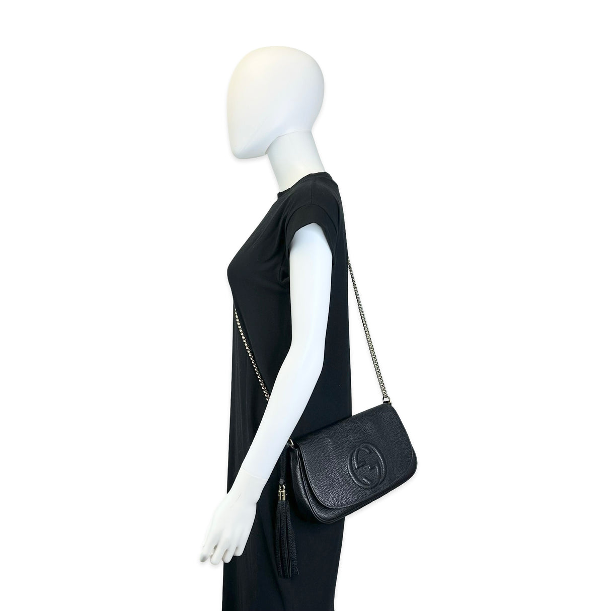 GUCCI: Leather Medium Soho Flap Chain Bag