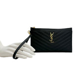 Quilted Grain de Poudre Cassandre Pouch Wristlet