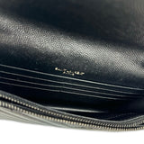 SAINT LAURENT: Quilted Grain de Poudre Small Cassandre Envelope Chain Wallet