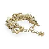 CHANEL: CC Woven Chain Layered Garland Bracelet