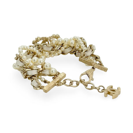CHANEL: CC Woven Chain Layered Garland Bracelet